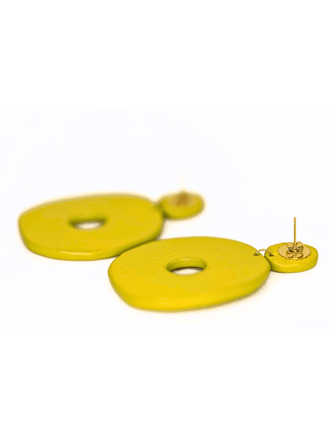 Boucles d'oreilles en cuir GARANCE jaune