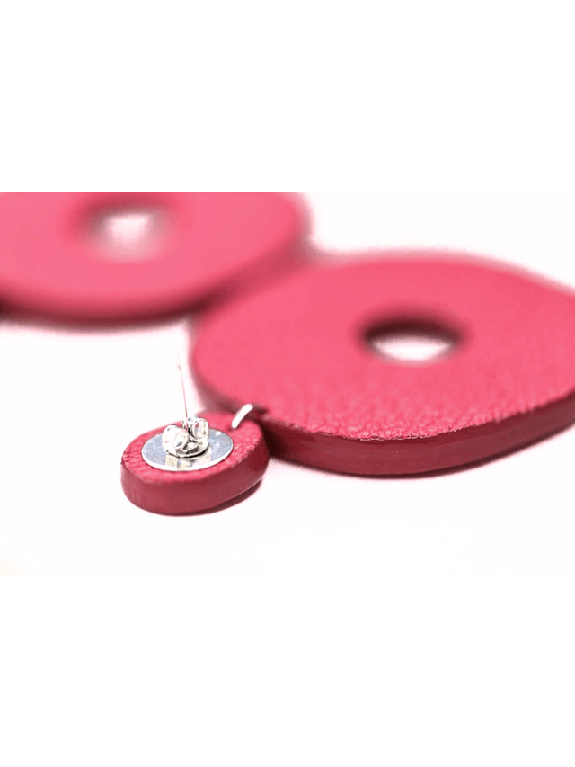 Boucles d'oreilles en cuir GARANCE rose 
