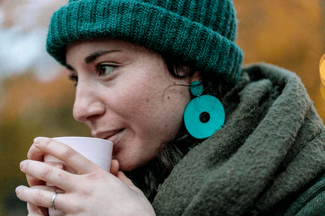 Boucles d'oreilles en cuir GARANCE bleu 